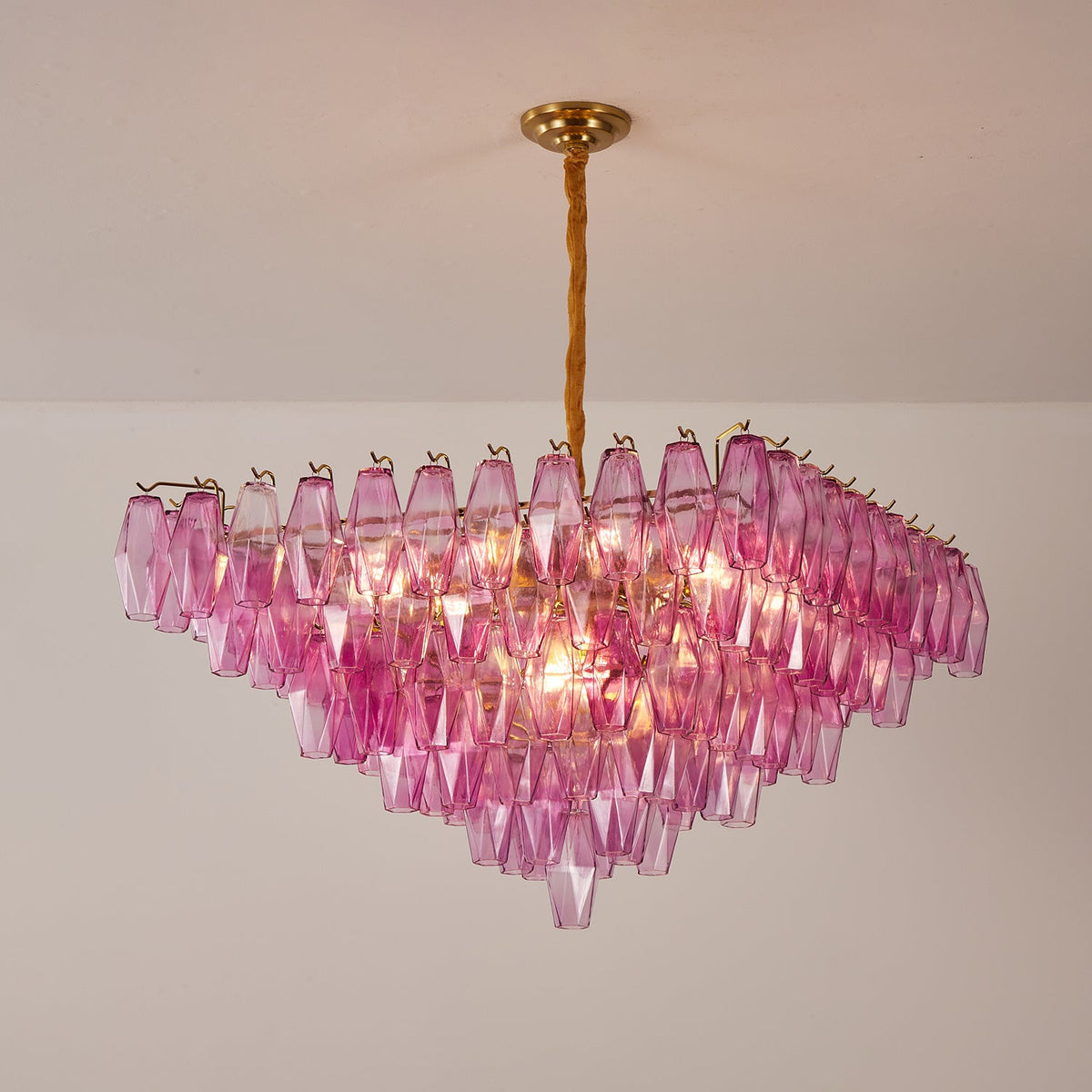 Exquisite Fuchsia Prism Empire Chandelier - CasaraHouse