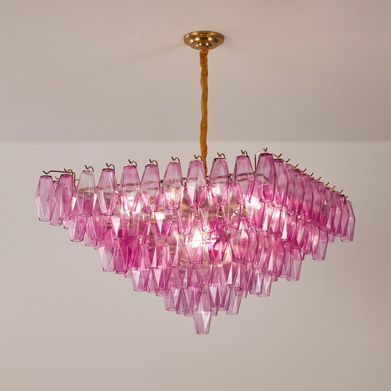 Exquisite Fuchsia Prism Empire Chandelier - CasaraHouse