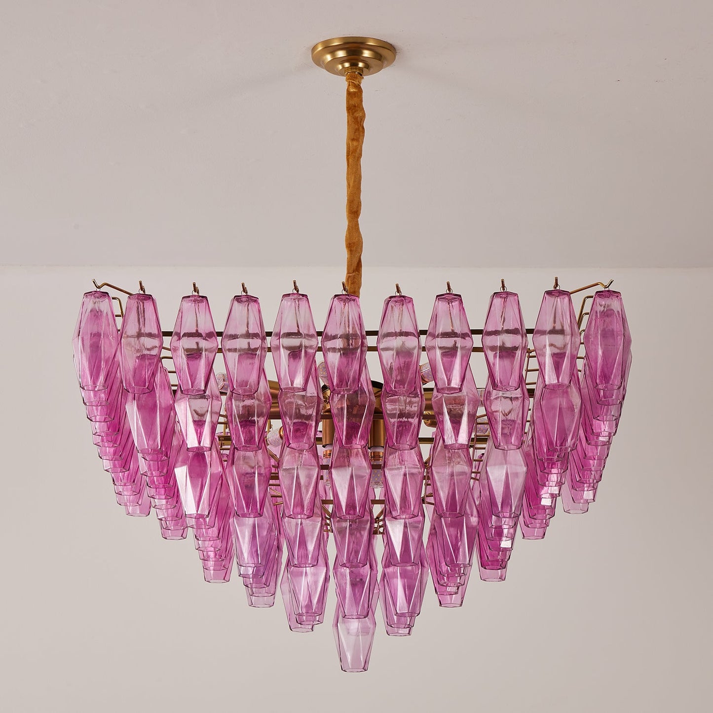 Exquisite Fuchsia Prism Empire Chandelier - CasaraHouse