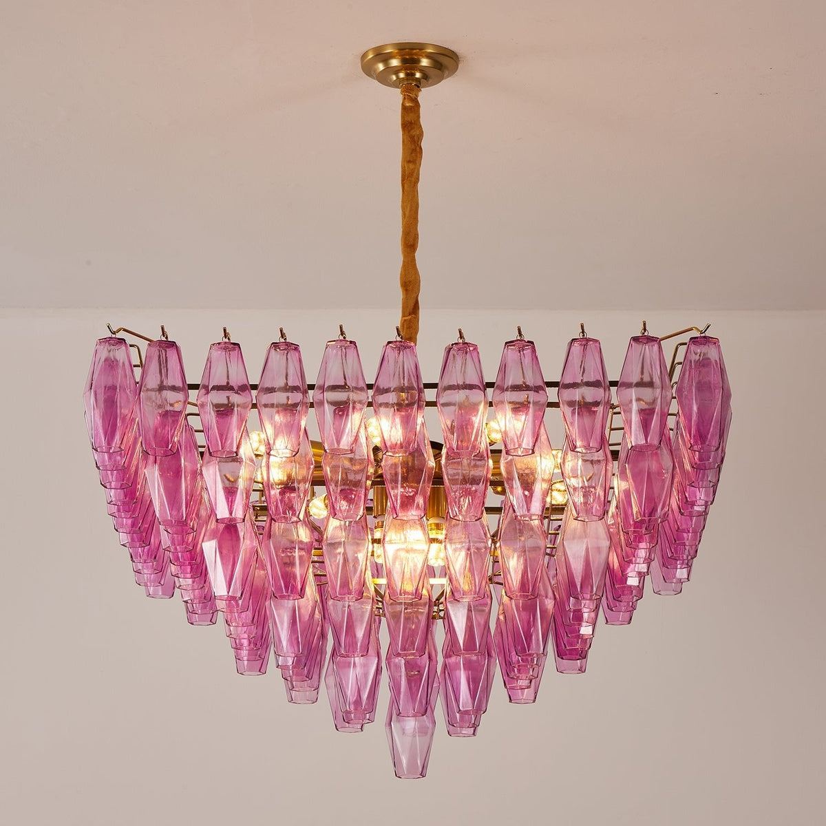 Exquisite Fuchsia Prism Empire Chandelier - CasaraHouse
