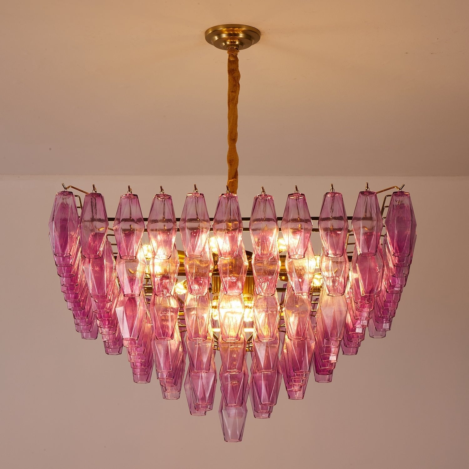 Exquisite Fuchsia Prism Empire Chandelier - CasaraHouse
