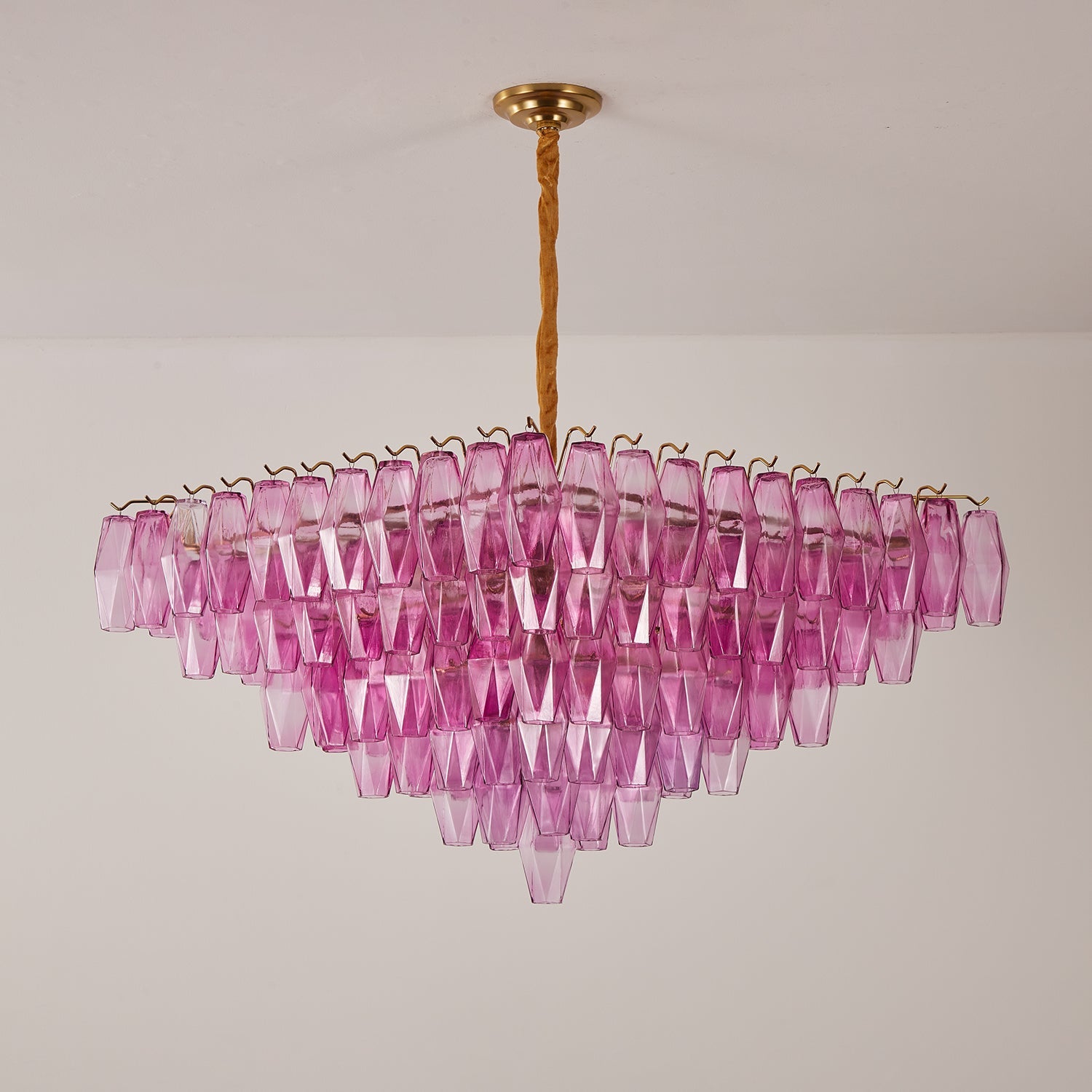 Exquisite Fuchsia Prism Empire Chandelier - CasaraHouse