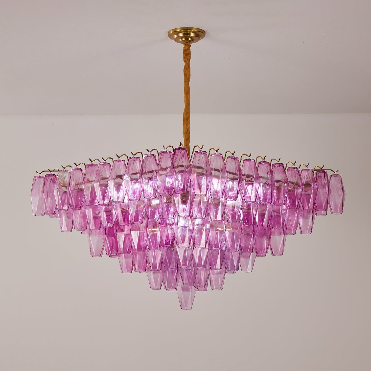 Exquisite Fuchsia Prism Empire Chandelier - CasaraHouse