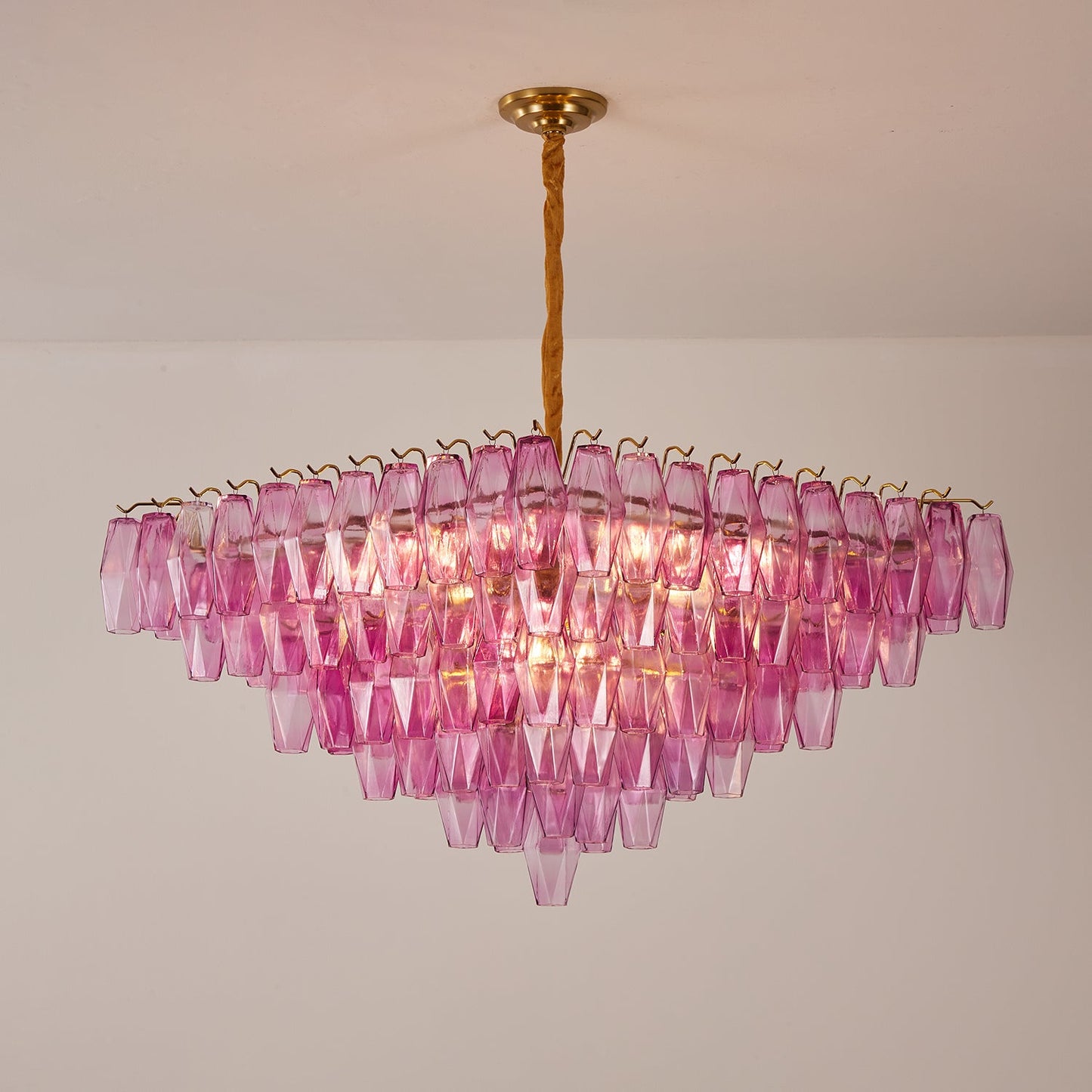 Exquisite Fuchsia Prism Empire Chandelier - CasaraHouse