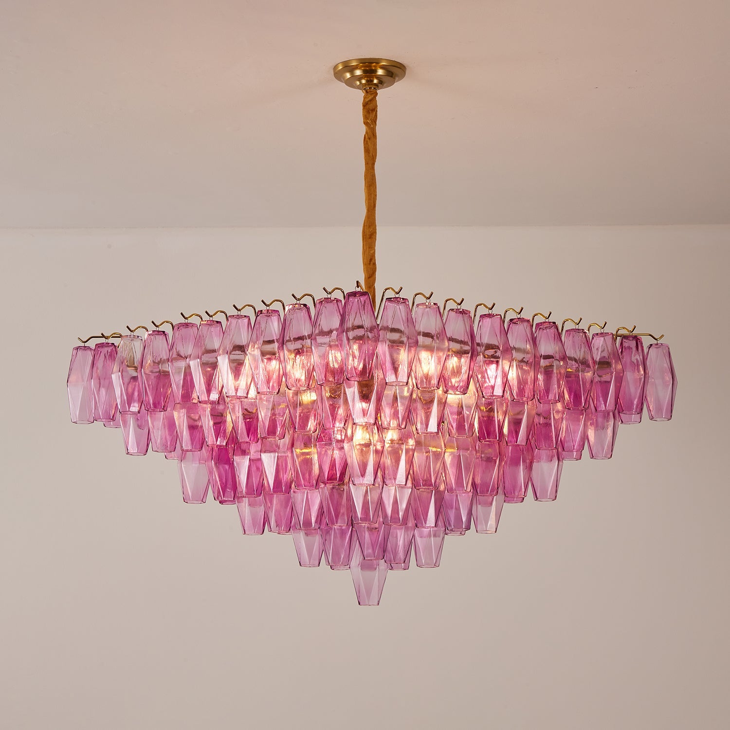Exquisite Fuchsia Prism Empire Chandelier - CasaraHouse