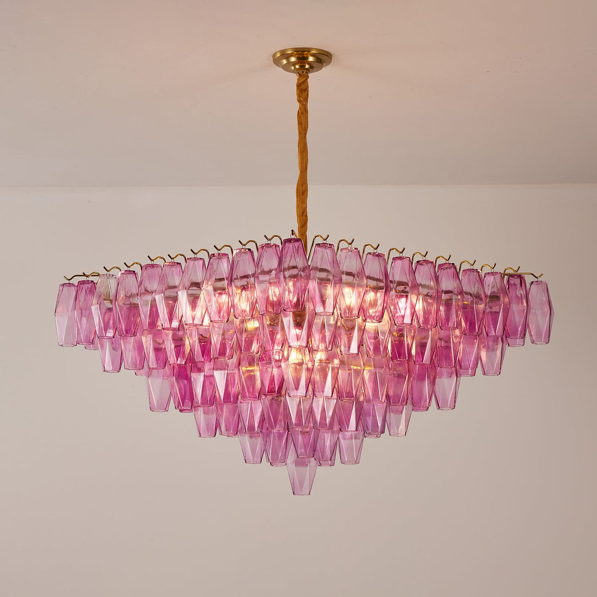 Exquisite Fuchsia Prism Empire Chandelier - CasaraHouse