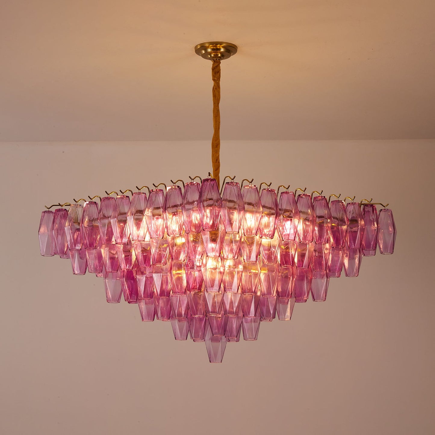 Exquisite Fuchsia Prism Empire Chandelier - CasaraHouse