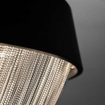 Modern Oak Aluminium Chain Chandelier
