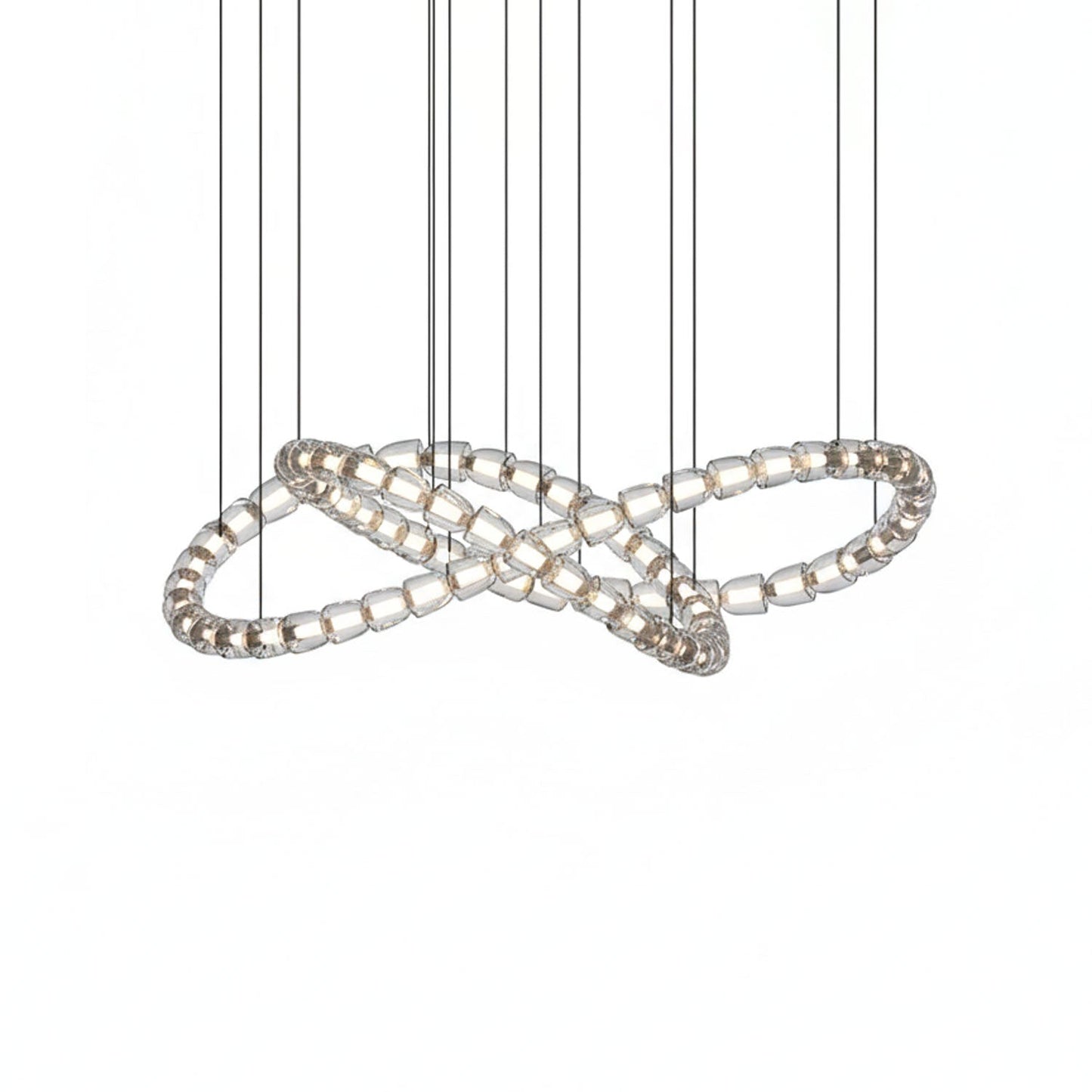 Elegant The Gabriel Infinity Loop LED Chandelier | Custom Size & Made-to-Order Lighting for Luxury Homes & Commercial Spaces - CasaraHouse