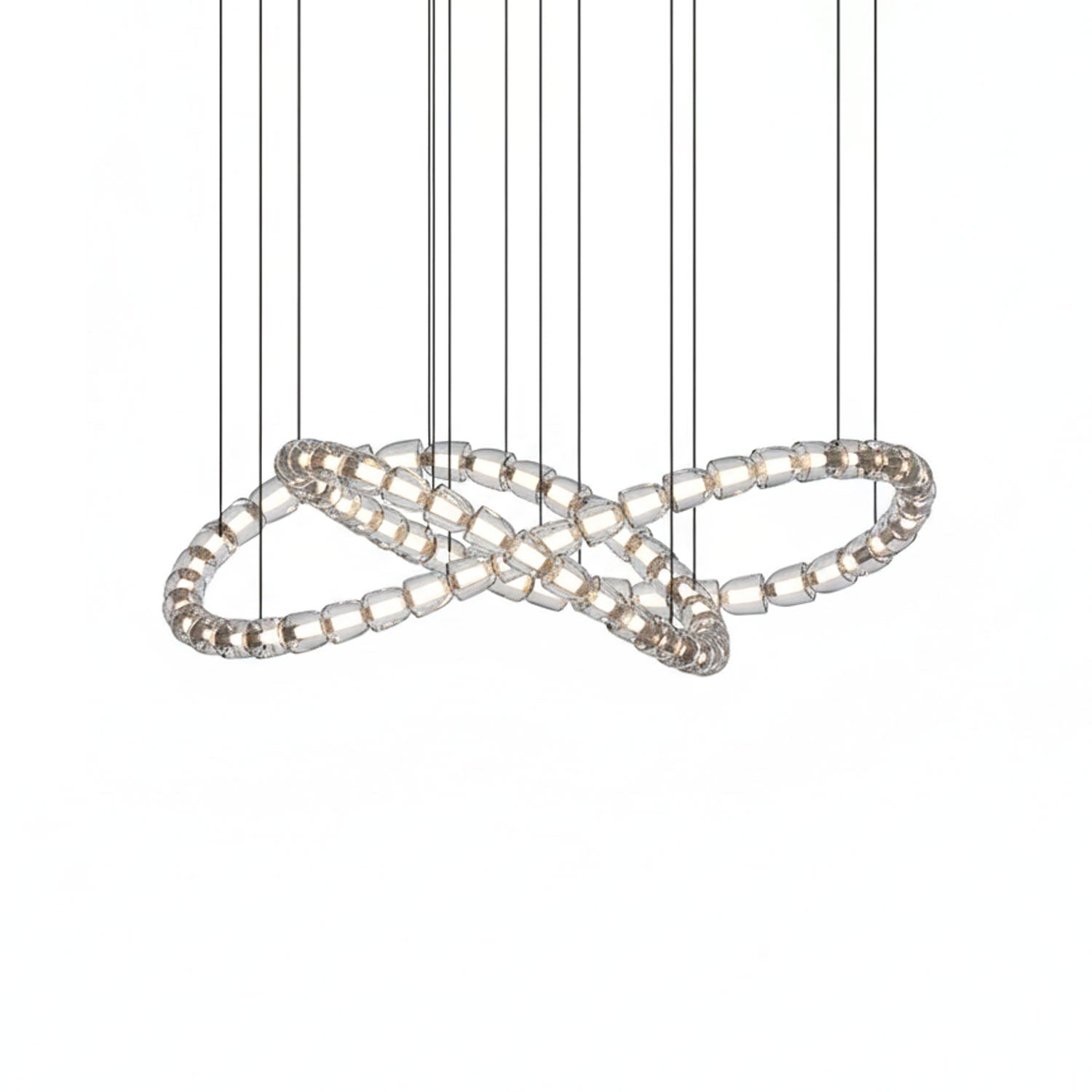 Elegant The Gabriel Infinity Loop LED Chandelier | Custom Size & Made-to-Order Lighting for Luxury Homes & Commercial Spaces - CasaraHouse