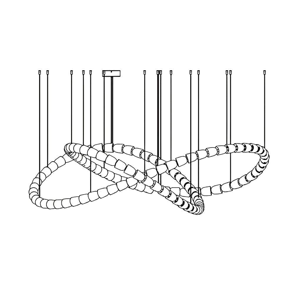 Elegant The Gabriel Infinity Loop LED Chandelier | Custom Size & Made-to-Order Lighting for Luxury Homes & Commercial Spaces - CasaraHouse