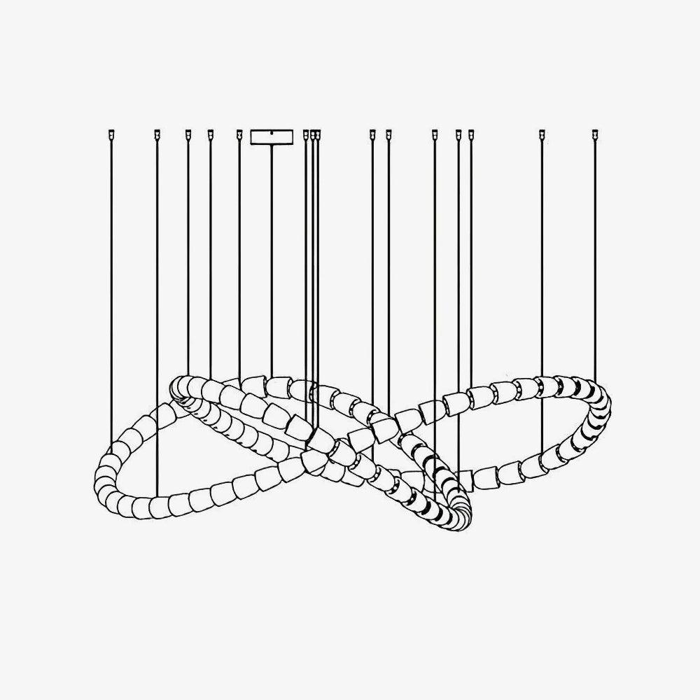 Elegant The Gabriel Infinity Loop LED Chandelier | Custom Size & Made-to-Order Lighting for Luxury Homes & Commercial Spaces - CasaraHouse