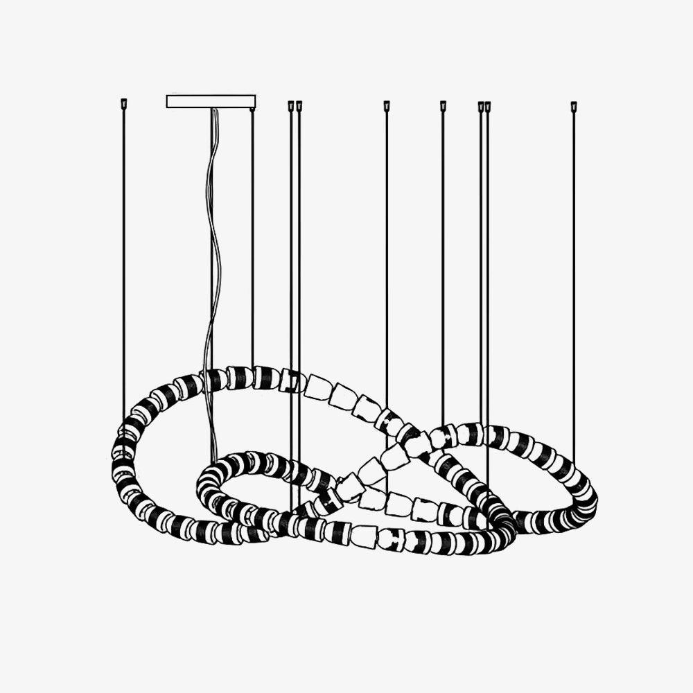 Designer The Gabriel Infinity LED Chandelier | Custom Size & Made-to-Order Lighting for Luxury Homes & Commercial Spaces - CasaraHouse