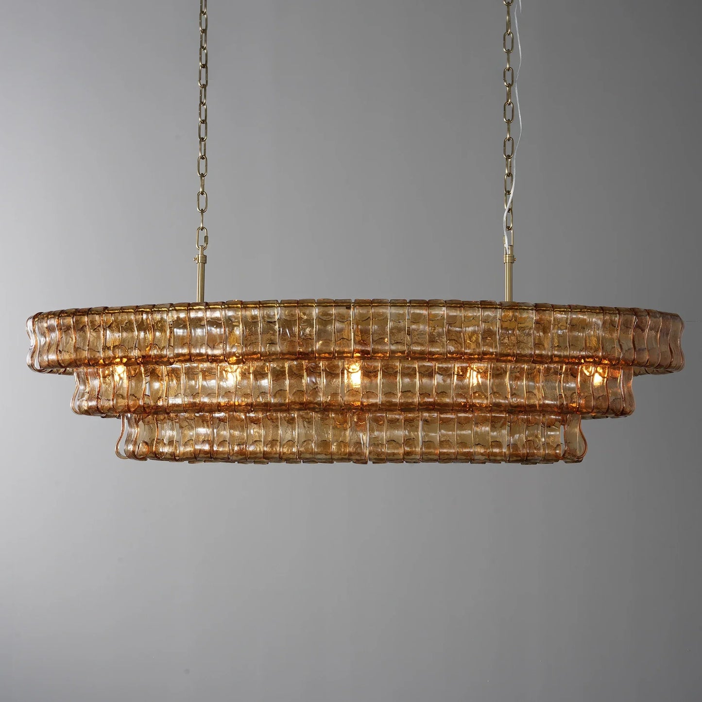 Luxury Amor Ghiaccio Glass Oval Chandelier 54"W/65"W - CasaraHouse