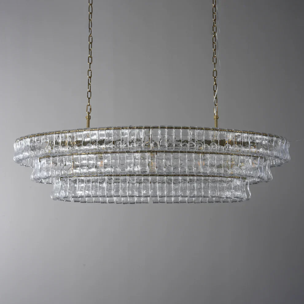 Luxury Amor Ghiaccio Glass Oval Chandelier 54"W/65"W - CasaraHouse