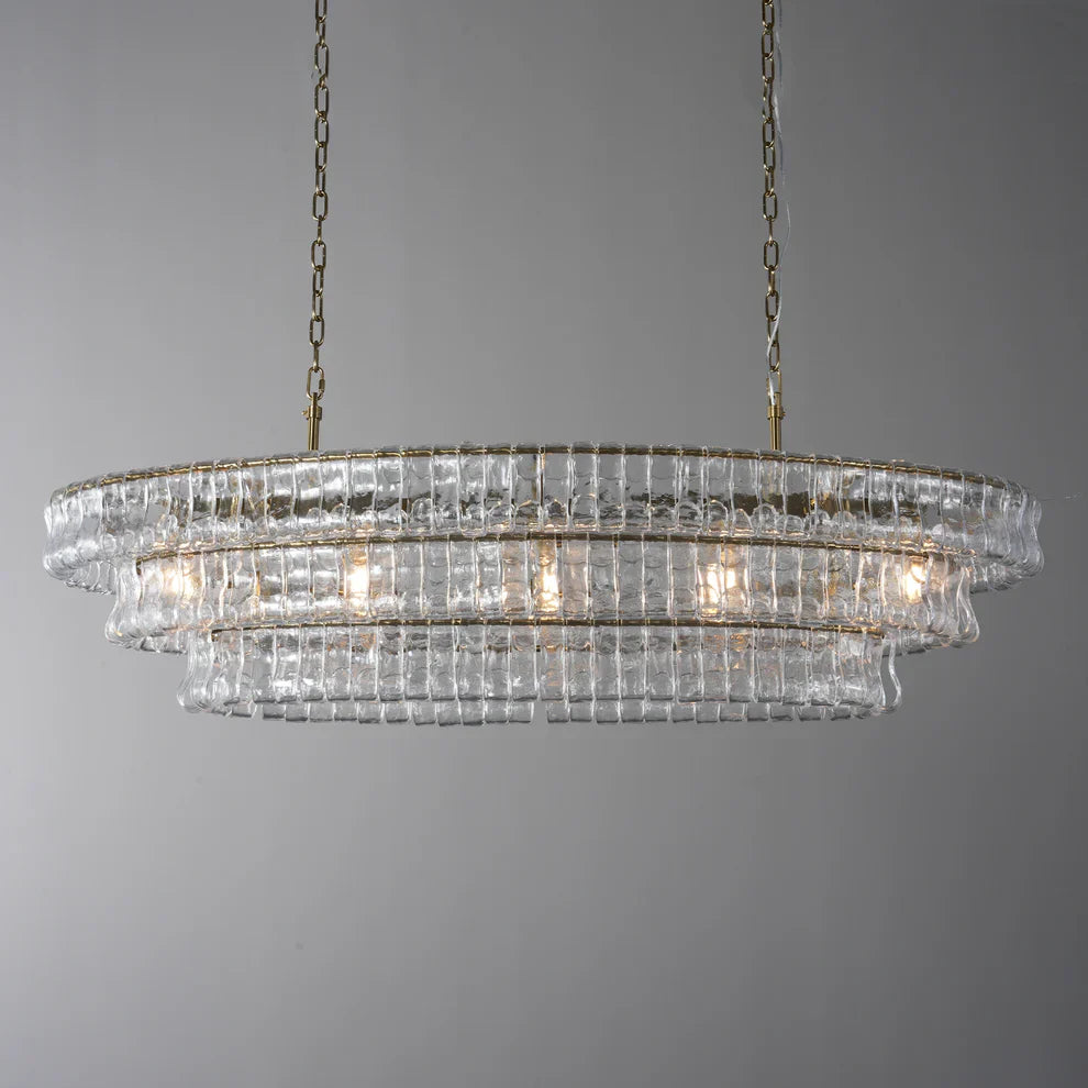 Luxury Amor Ghiaccio Glass Oval Chandelier 54"W/65"W - CasaraHouse