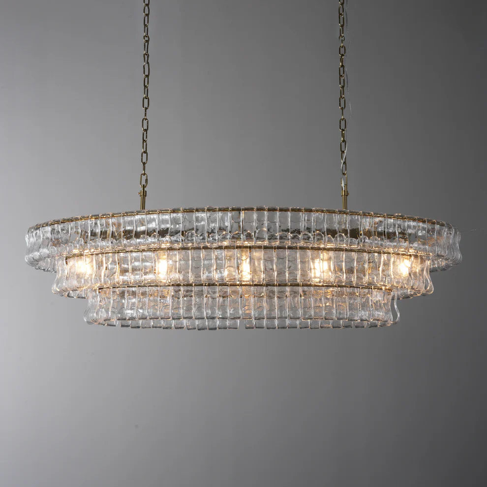 Luxury Amor Ghiaccio Glass Oval Chandelier 54"W/65"W - CasaraHouse