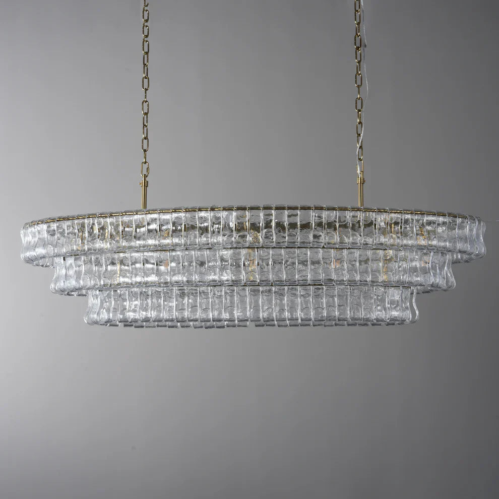 Luxury Amor Ghiaccio Glass Oval Chandelier 54"W/65"W - CasaraHouse