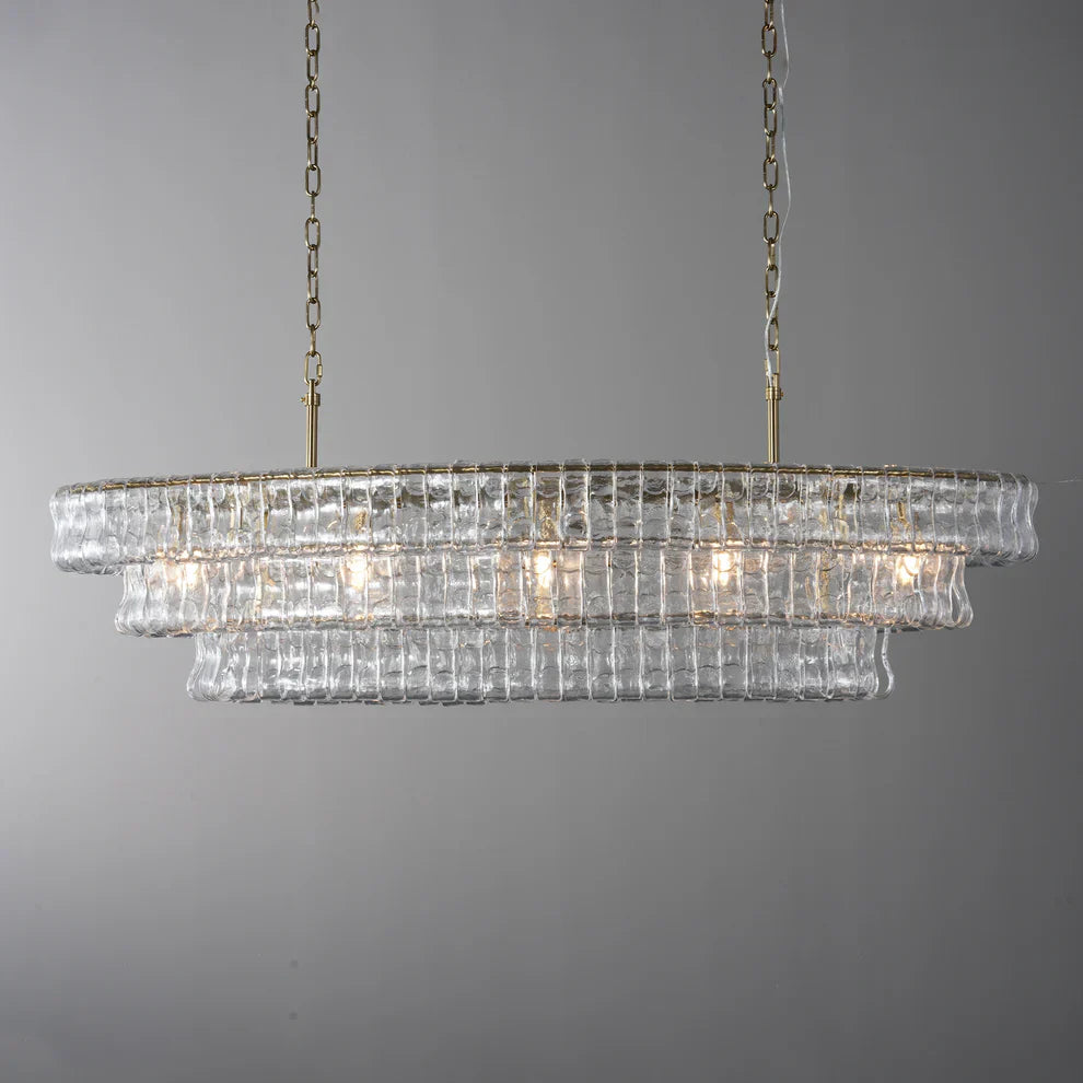 Luxury Amor Ghiaccio Glass Oval Chandelier 54"W/65"W - CasaraHouse