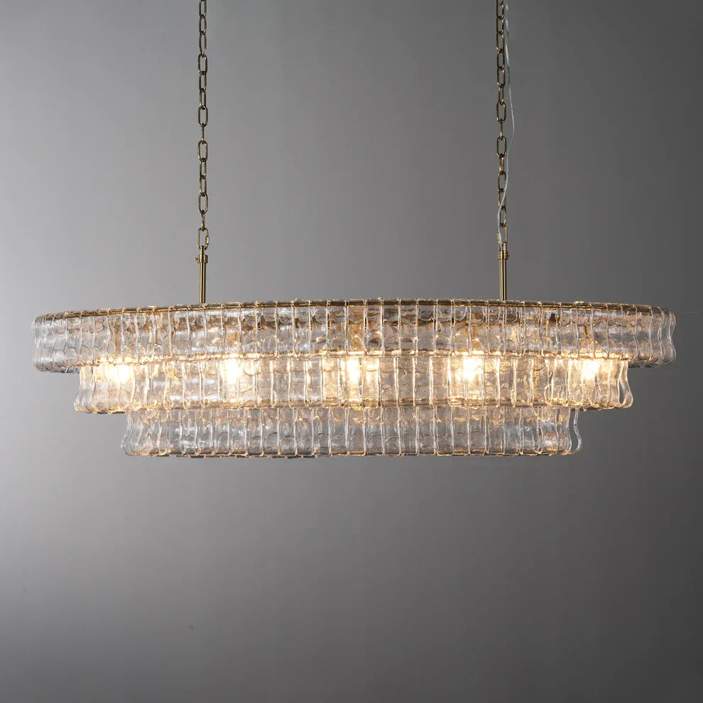 Luxury Amor Ghiaccio Glass Oval Chandelier 54"W/65"W - CasaraHouse