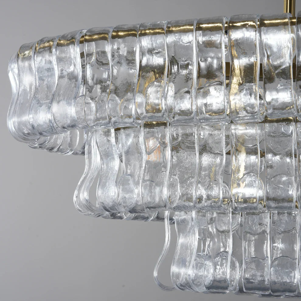 Luxury Amor Ghiaccio Glass Oval Chandelier 54"W/65"W - CasaraHouse