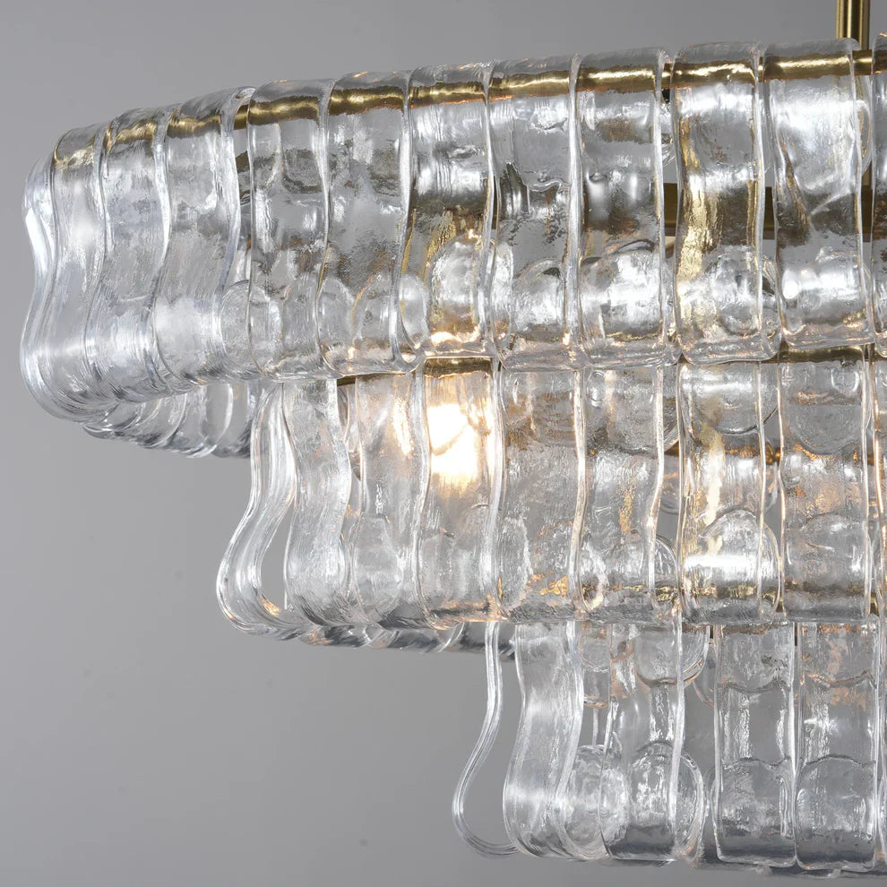 Luxury Amor Ghiaccio Glass Oval Chandelier 54"W/65"W - CasaraHouse