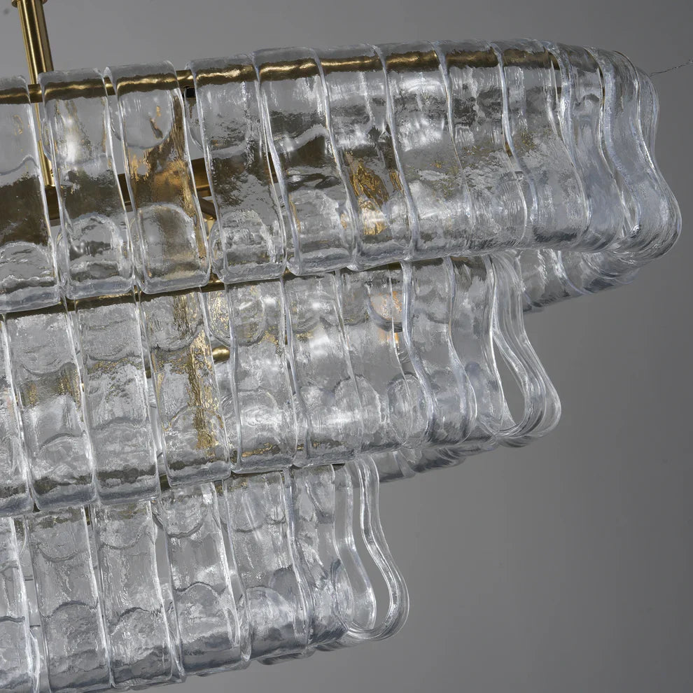 Luxury Amor Ghiaccio Glass Oval Chandelier 54"W/65"W - CasaraHouse