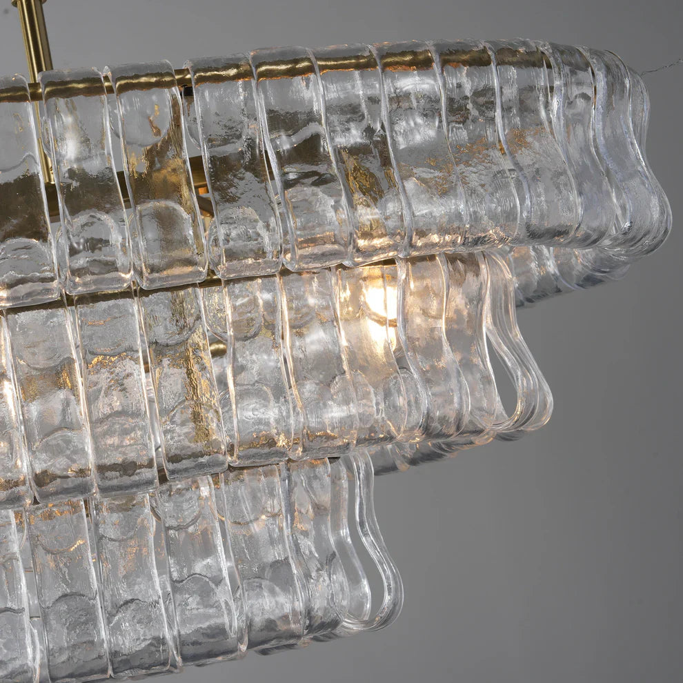 Luxury Amor Ghiaccio Glass Oval Chandelier 54"W/65"W - CasaraHouse