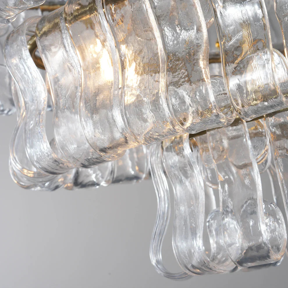 Luxury Amor Ghiaccio Glass Oval Chandelier 54"W/65"W - CasaraHouse