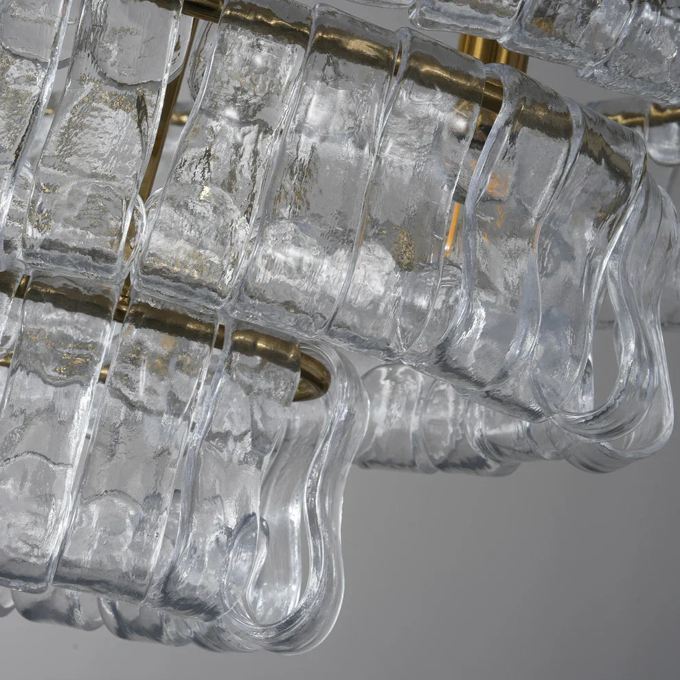 Luxury Amor Ghiaccio Glass Oval Chandelier 54"W/65"W - CasaraHouse