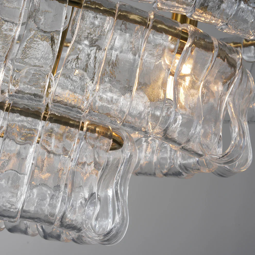 Luxury Amor Ghiaccio Glass Oval Chandelier 54"W/65"W - CasaraHouse
