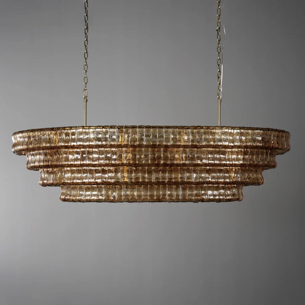 Luxury Amor Ghiaccio Glass Oval Chandelier 54"W/65"W - CasaraHouse