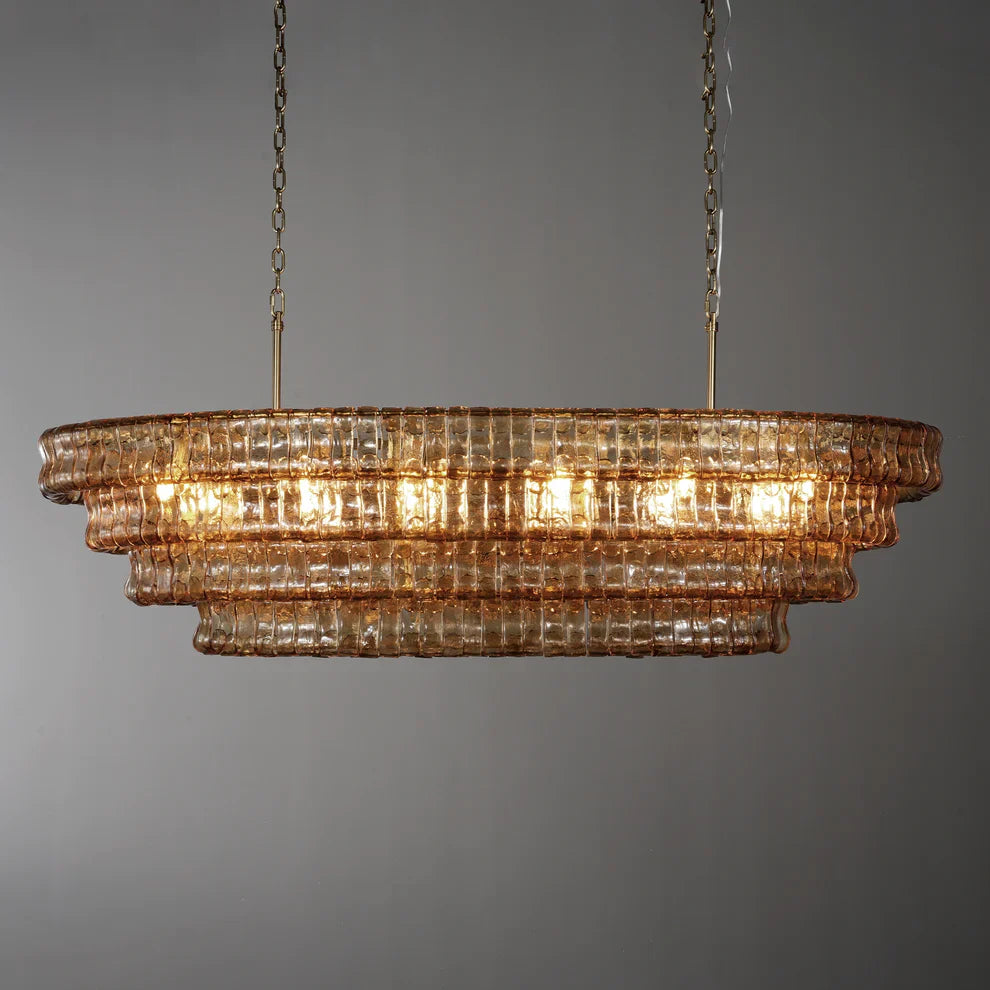 Luxury Amor Ghiaccio Glass Oval Chandelier 54"W/65"W - CasaraHouse