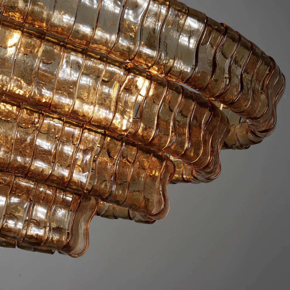 Luxury Amor Ghiaccio Glass Oval Chandelier 54"W/65"W - CasaraHouse