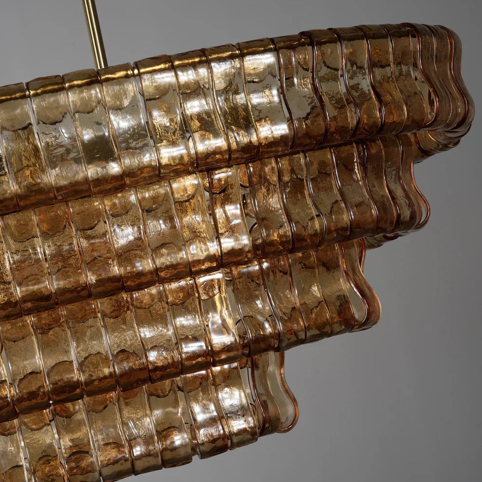 Luxury Amor Ghiaccio Glass Oval Chandelier 54"W/65"W - CasaraHouse