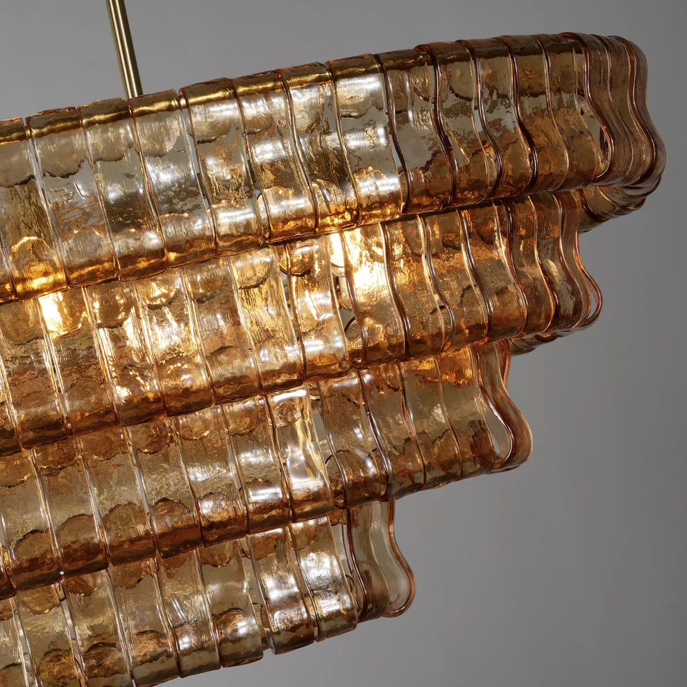 Luxury Amor Ghiaccio Glass Oval Chandelier 54"W/65"W - CasaraHouse