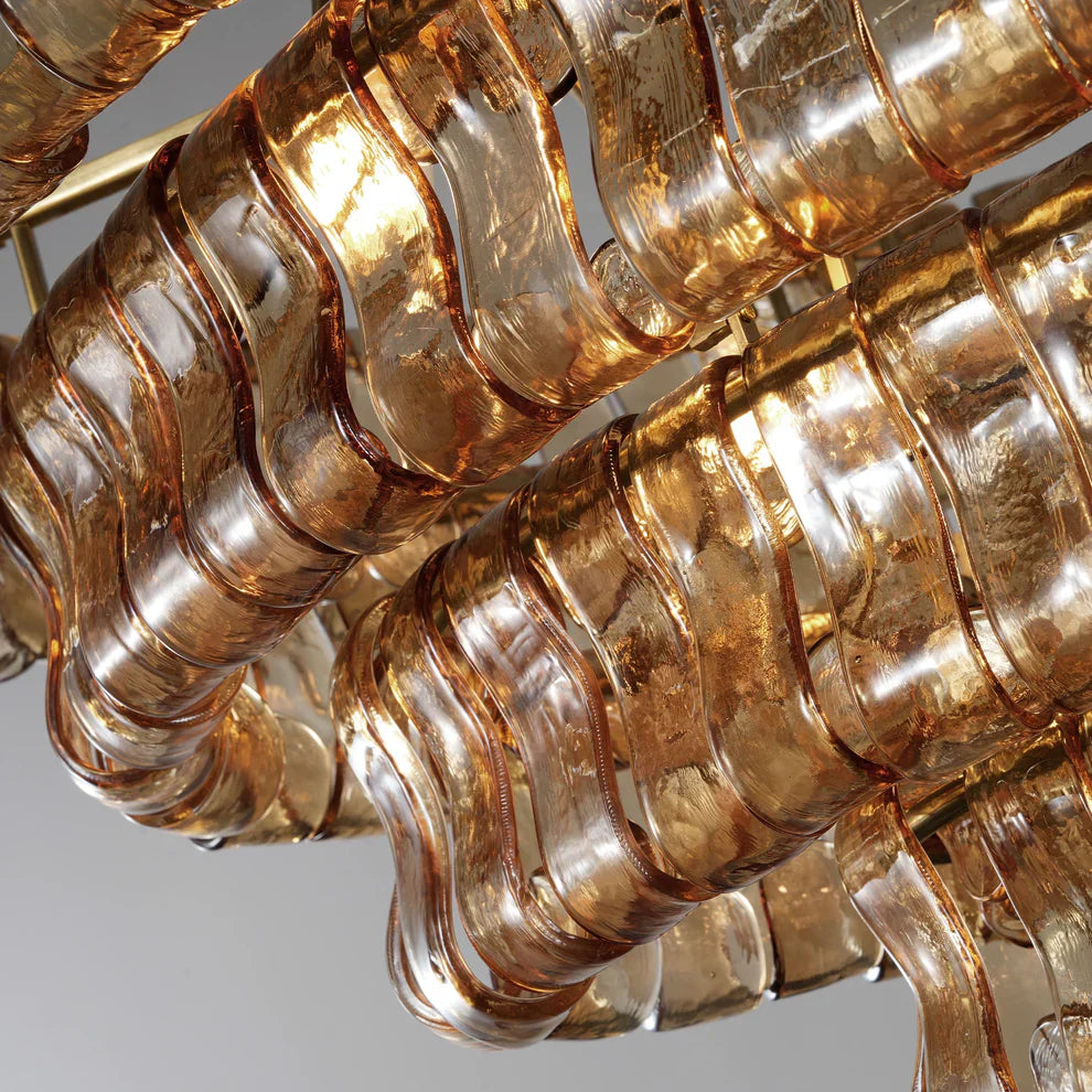 Luxury Amor Ghiaccio Glass Oval Chandelier 54"W/65"W - CasaraHouse