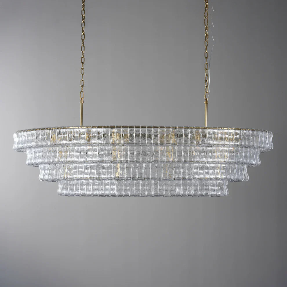 Luxury Amor Ghiaccio Glass Oval Chandelier 54"W/65"W - CasaraHouse