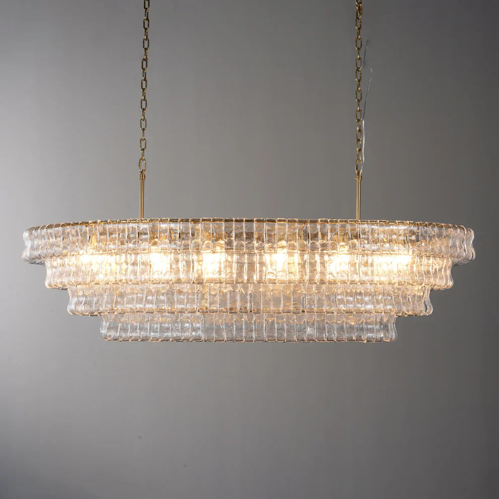 Luxury Amor Ghiaccio Glass Oval Chandelier 54"W/65"W - CasaraHouse