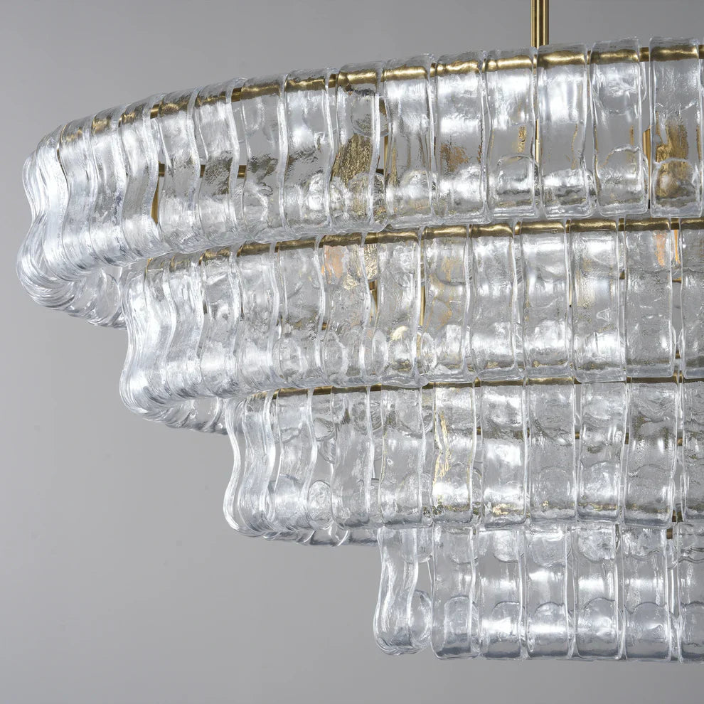 Luxury Amor Ghiaccio Glass Oval Chandelier 54"W/65"W - CasaraHouse