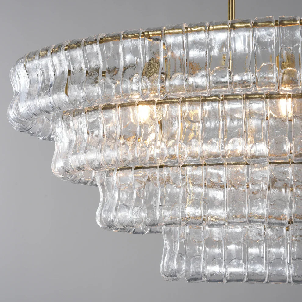Luxury Amor Ghiaccio Glass Oval Chandelier 54"W/65"W - CasaraHouse
