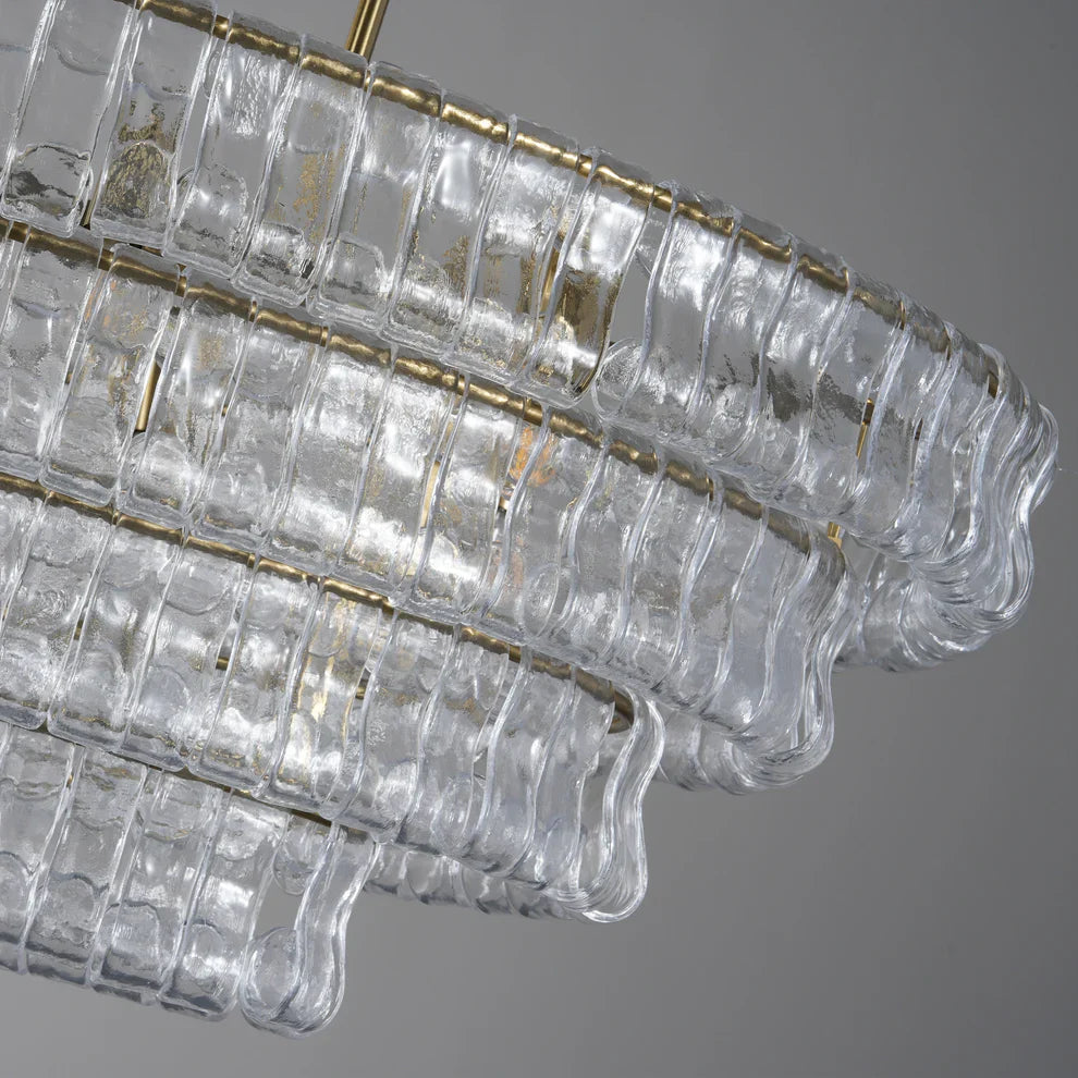 Luxury Amor Ghiaccio Glass Oval Chandelier 54"W/65"W - CasaraHouse