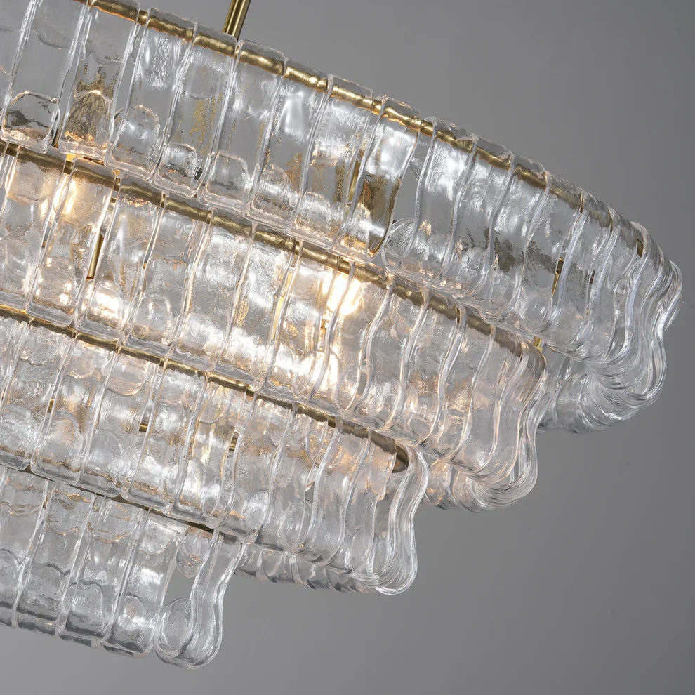 Luxury Amor Ghiaccio Glass Oval Chandelier 54"W/65"W - CasaraHouse