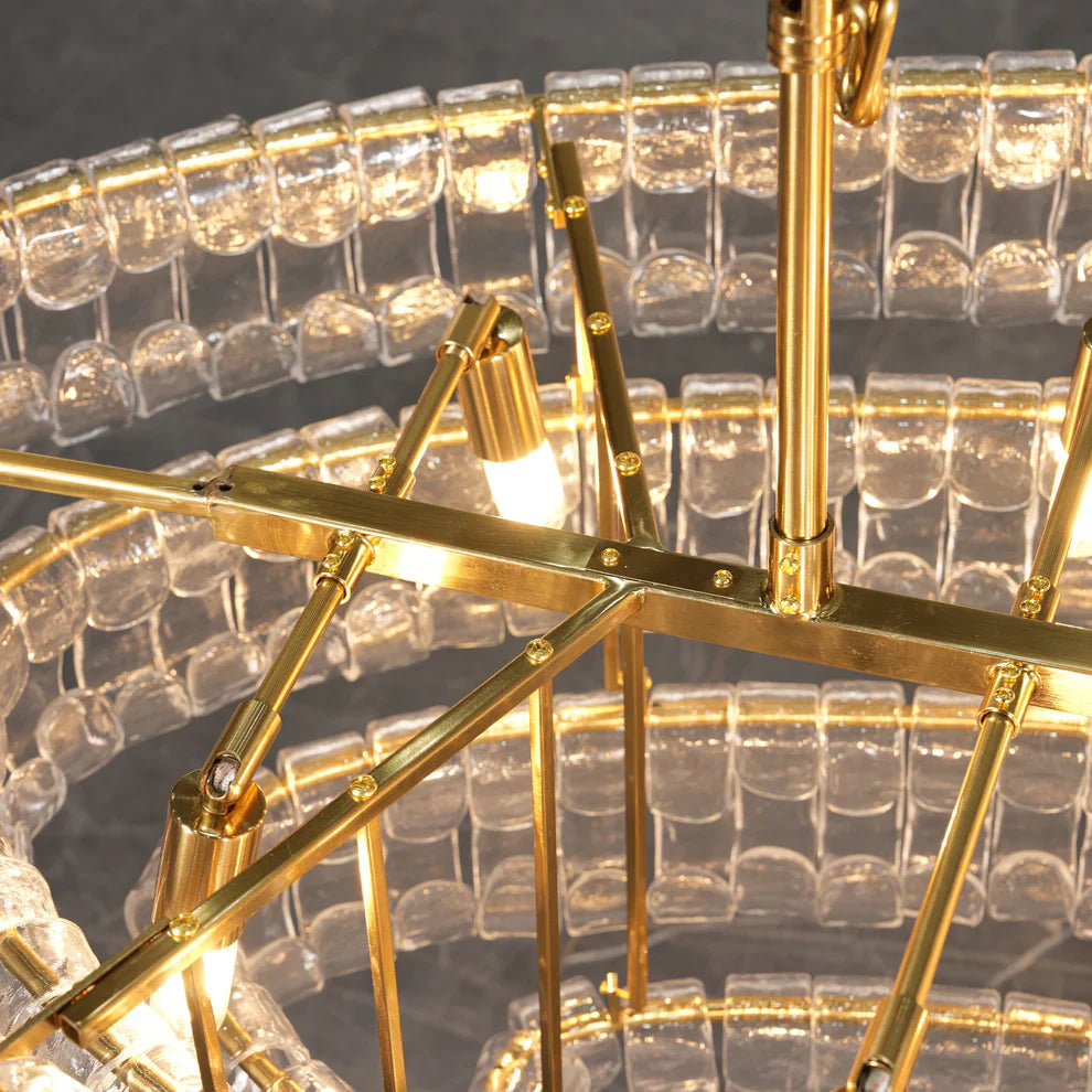 Luxury Amor Ghiaccio Glass Oval Chandelier 54"W/65"W - CasaraHouse
