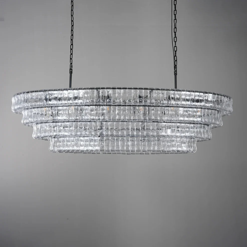 Luxury Amor Ghiaccio Glass Oval Chandelier 54"W/65"W - CasaraHouse