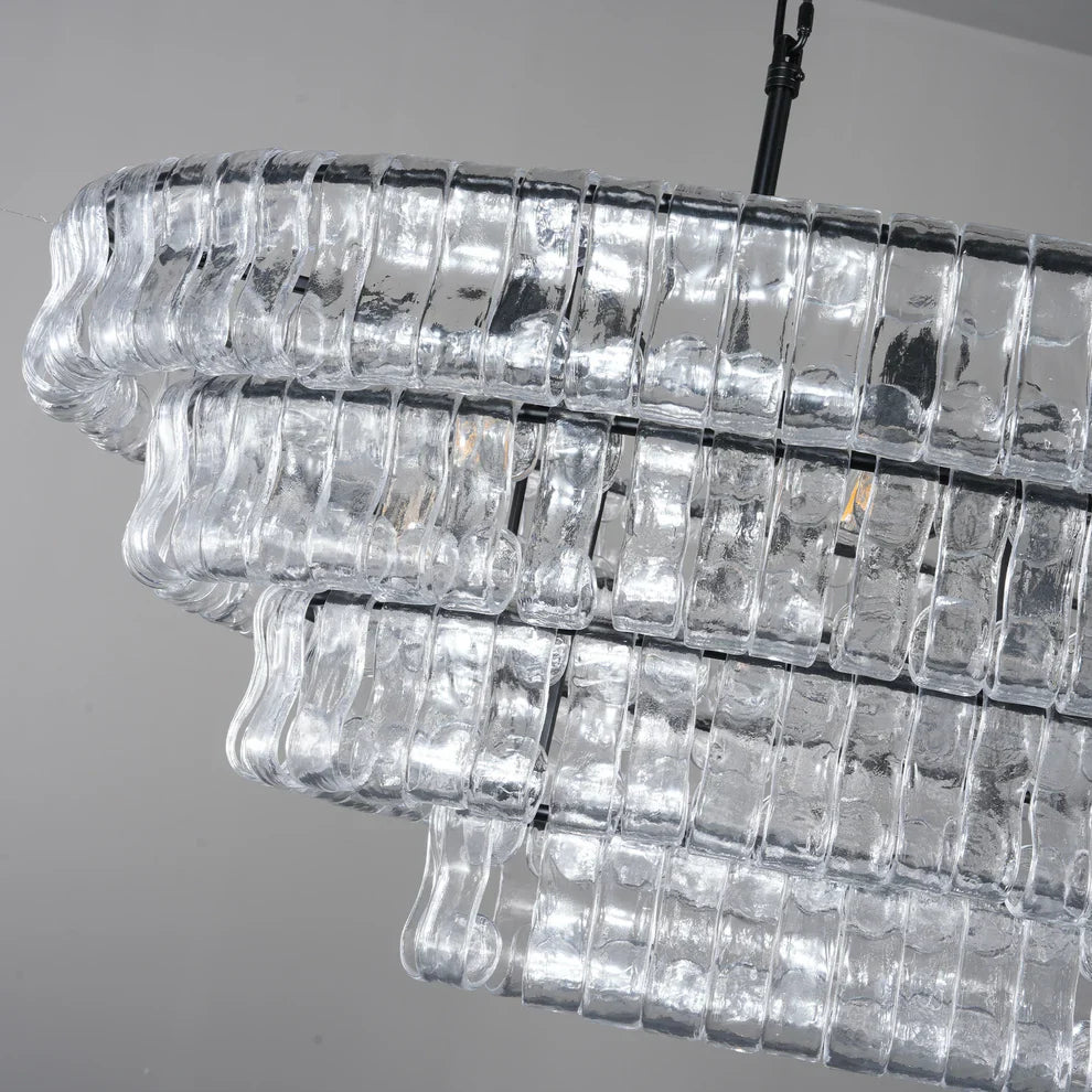 Luxury Amor Ghiaccio Glass Oval Chandelier 54"W/65"W - CasaraHouse