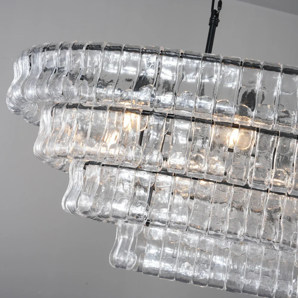 Luxury Amor Ghiaccio Glass Oval Chandelier 54"W/65"W - CasaraHouse