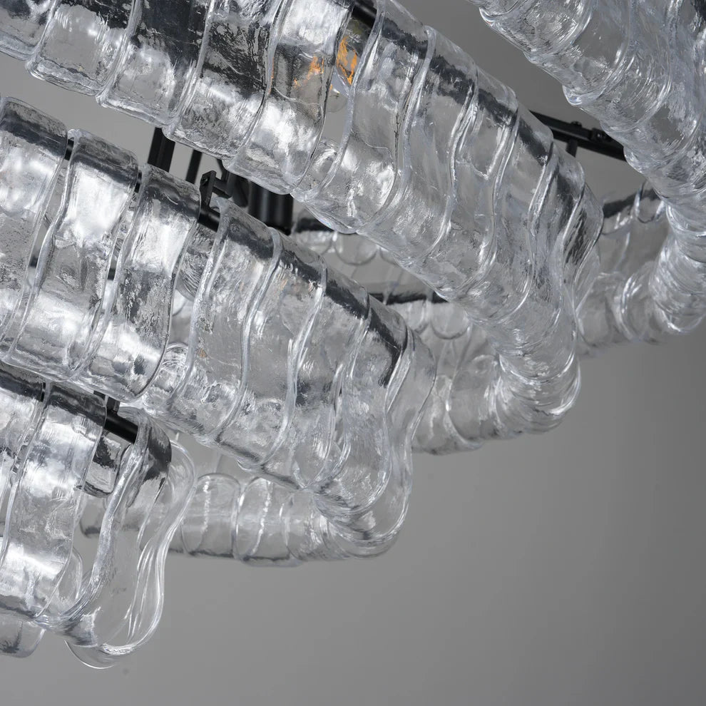 Luxury Amor Ghiaccio Glass Oval Chandelier 54"W/65"W - CasaraHouse