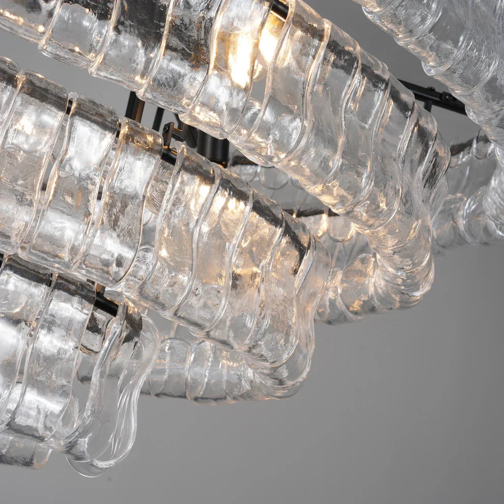 Luxury Amor Ghiaccio Glass Oval Chandelier 54"W/65"W - CasaraHouse
