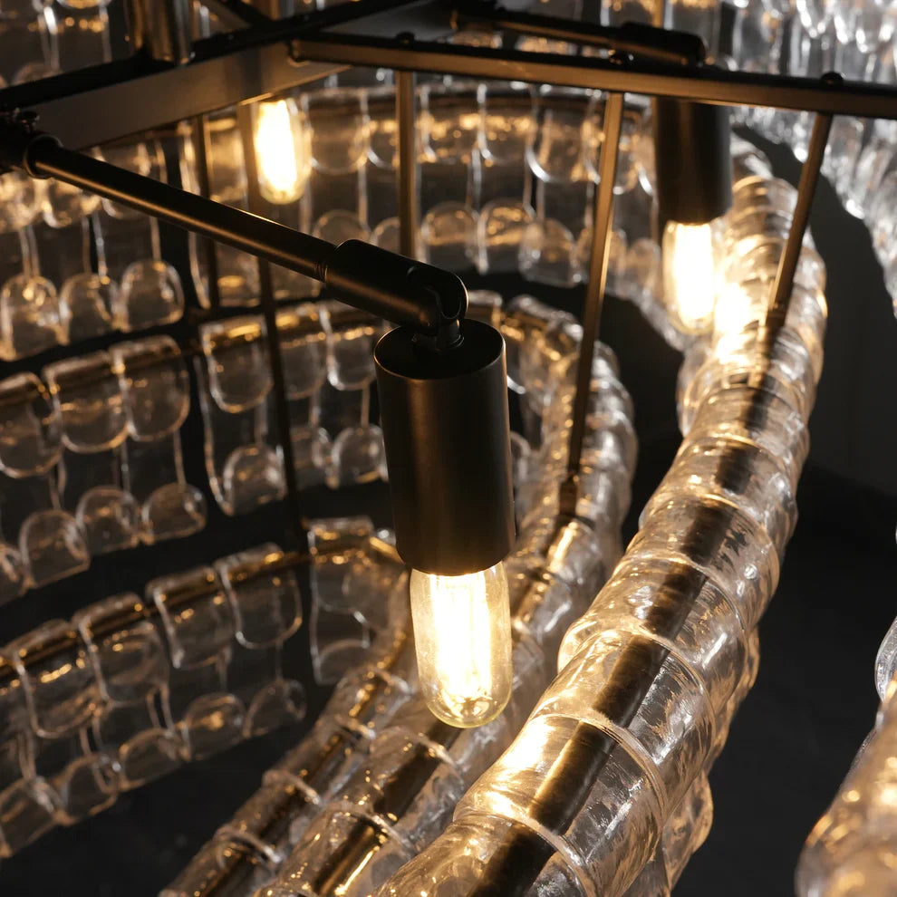 Luxury Amor Ghiaccio Glass Oval Chandelier 54"W/65"W - CasaraHouse